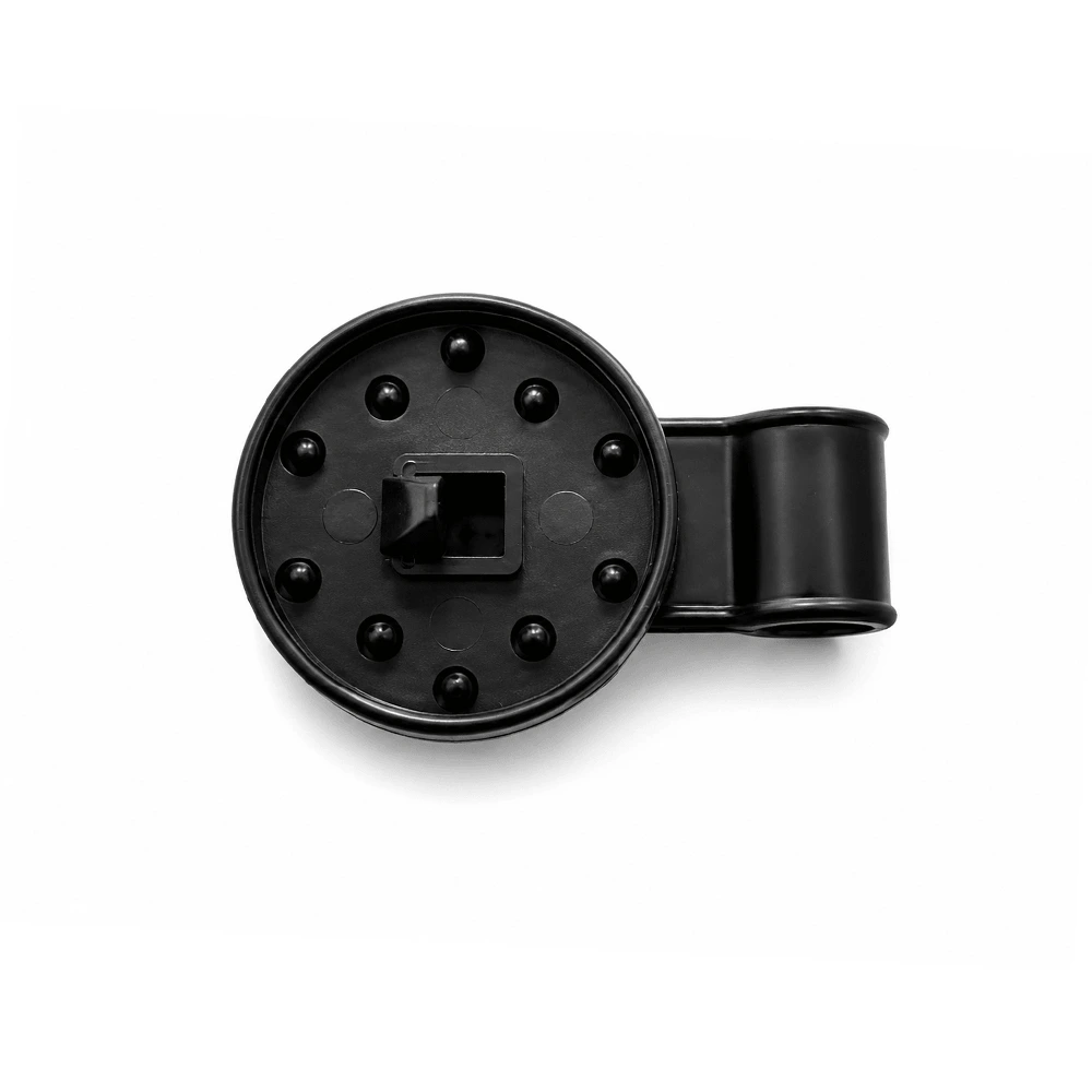 Black reusable shade net clip shown closed on a white background.